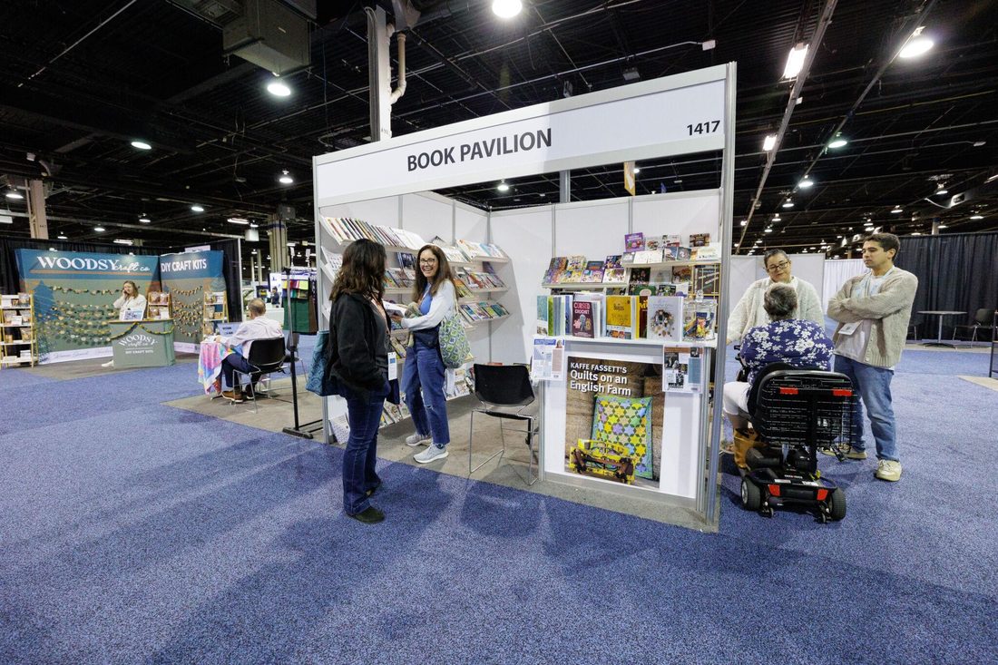 The Book Pavilion stand on the h+h americas show floor